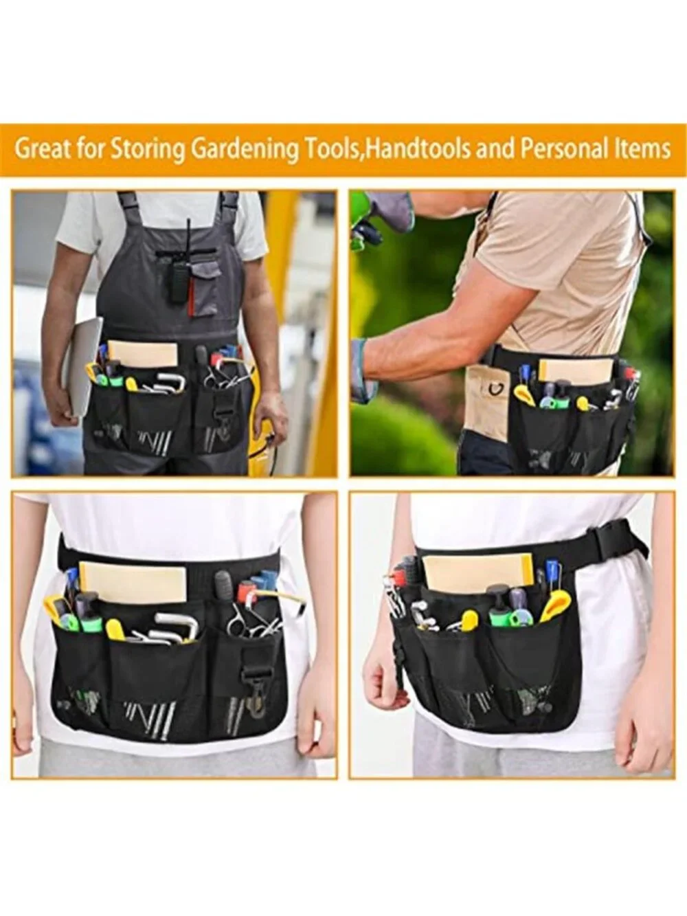 Garden Tool Belt Waist Pouch Gardening Tool Organizer Apron With Pockets